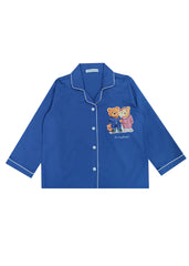 Its Bedtime Teddy Bright Blue Long Sleeve Kids Night Suit
