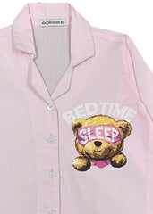 Sleep Time Pink Long Sleeve Kids Night Suit