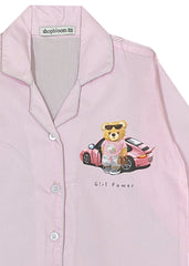 Girl Power Print Long Sleeve Kids Night Suit