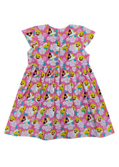 Tropical Flower Baby Shark Print Girl's Dress