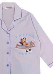 Time To Travel Long Sleeve Kids Night Suit