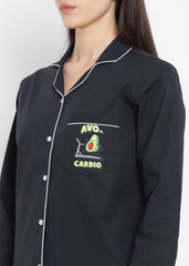 Avo-Cardio Cotton Long Sleeve Women's Night Suit