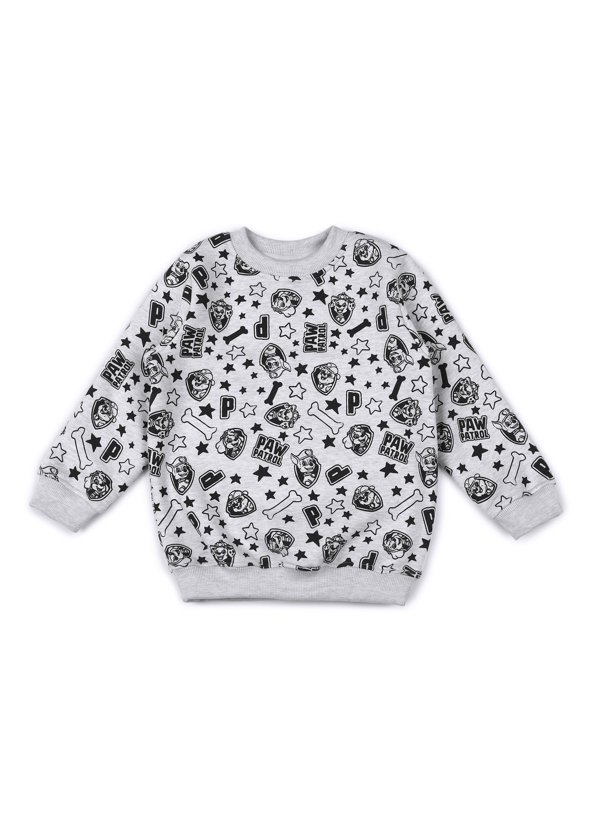Paw Patrol Star and Bone Print Cotton Fleece Kids Sweatshirt Set - Shopbloom