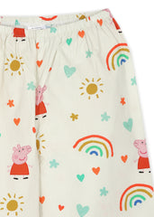 Peppa Pig Rainbow Print Long Sleeve Kids Night Suit - Shopbloom