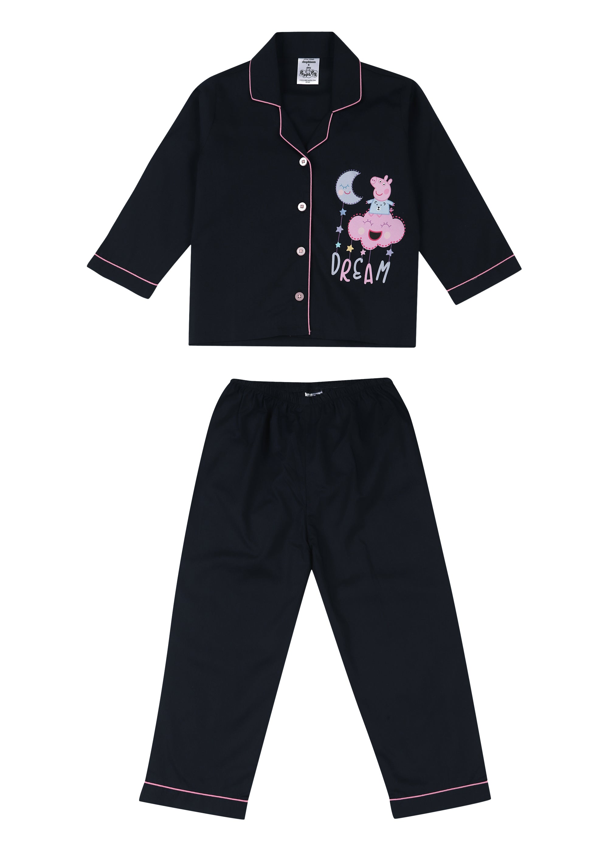 Peppa Pig Dream Print Long Sleeve Kids Night Suit - Shopbloom