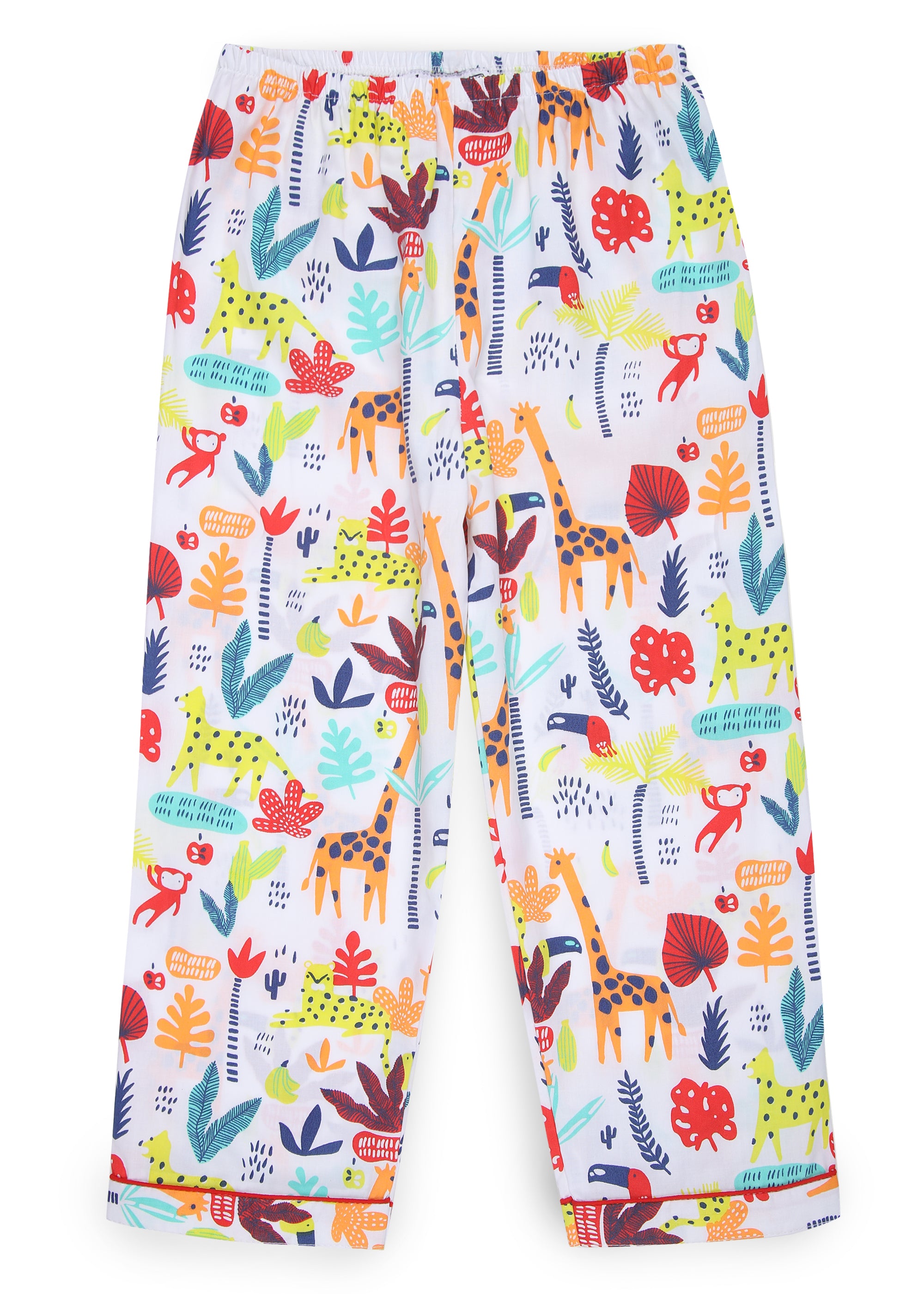 Animal Safari Print Short Sleeve Kids Night Suit - Shopbloom