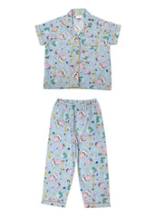 Peppa and George Print Short Sleeve Kids Night Suit - Shopbloom