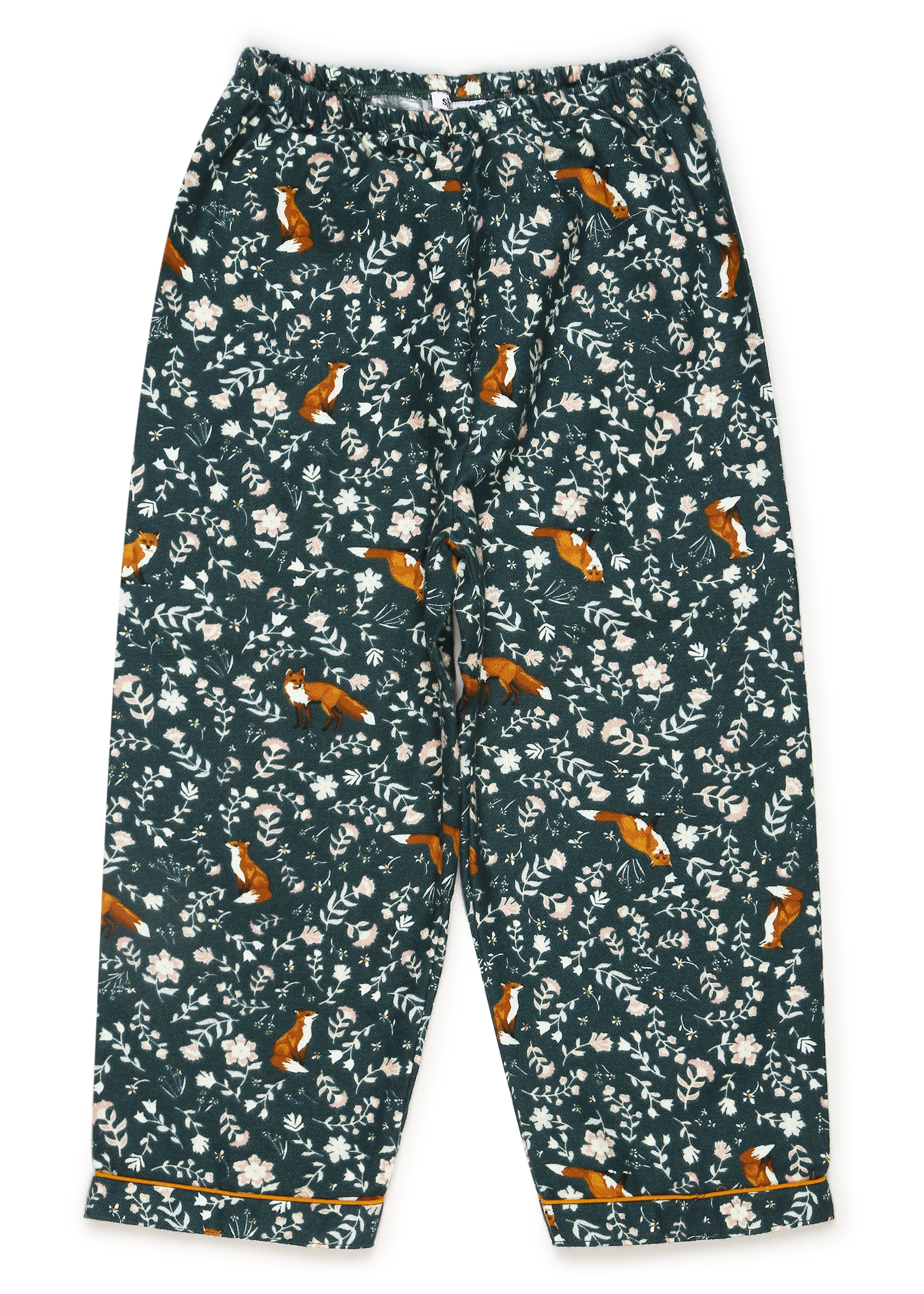 Fox Print Cotton Flannel Long Sleeve Kid's Night Suit - Shopbloom