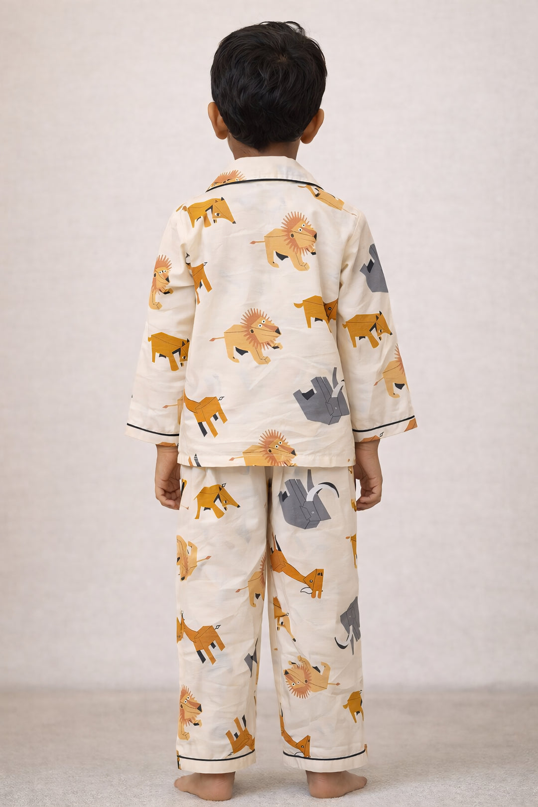 Rusty Tail Print Long Sleeve Kids Night Suit