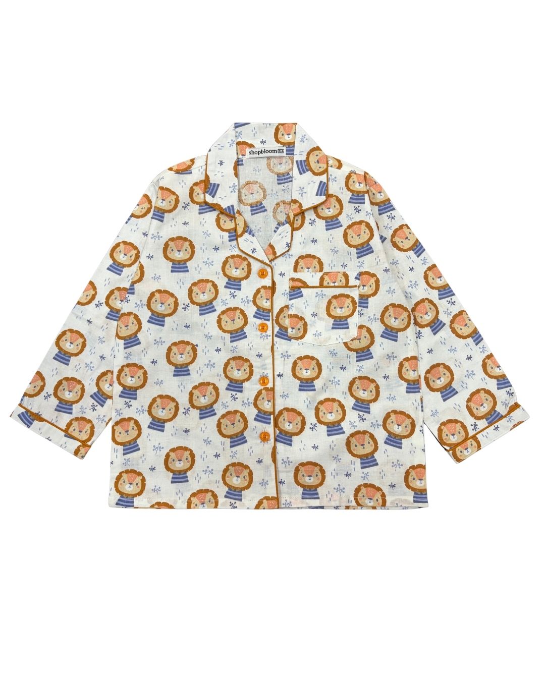 Calm Cub Print Long Sleeve Kids Night Suit