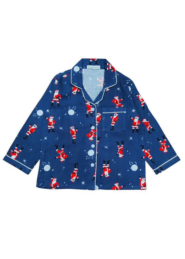 Santa Snuggle Cotton Flannel Long Sleeve Kids Night Suit
