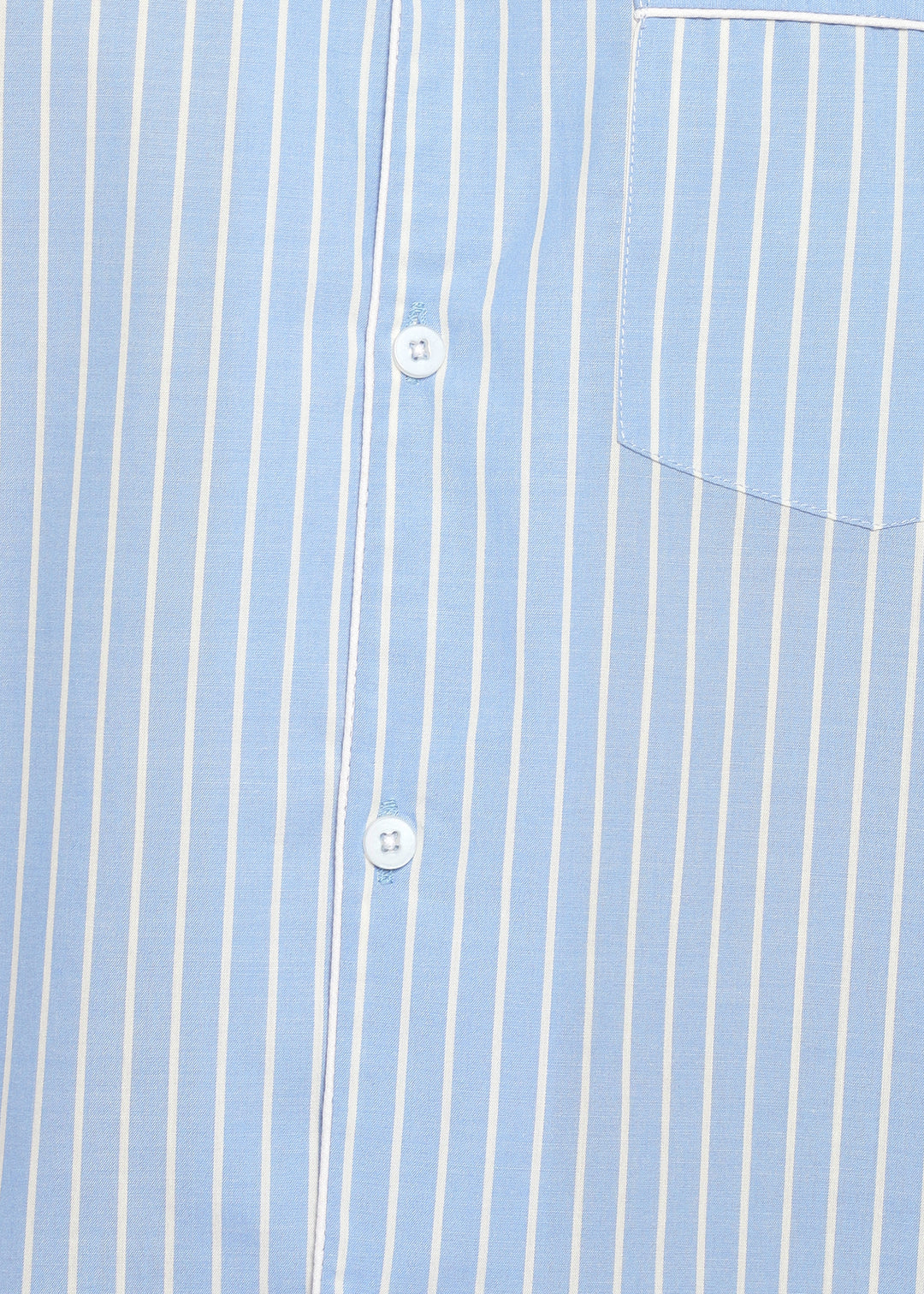 White Thin Stripe Long Sleeve Men's Night Suit