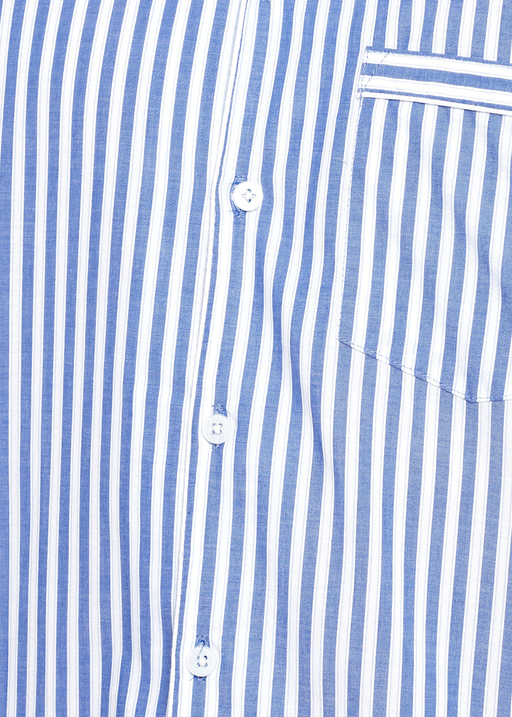 Classic Blue Stripe Long Sleeve Men's Night Suit