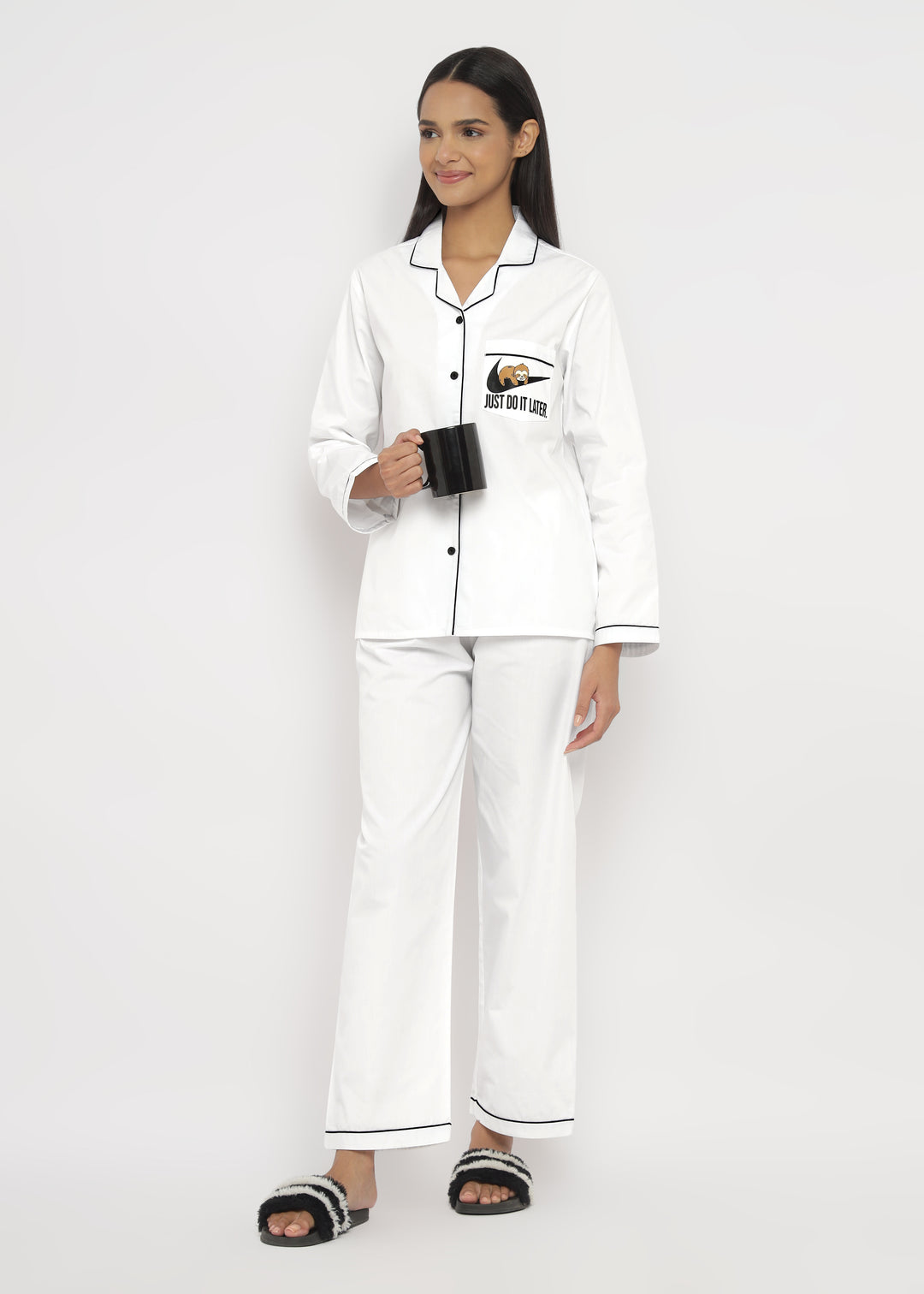 Just Do It Later Cotton Long Sleeve Women's Night Suit