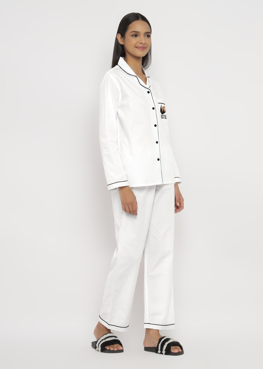 Just Do It Later Cotton Long Sleeve Women's Night Suit