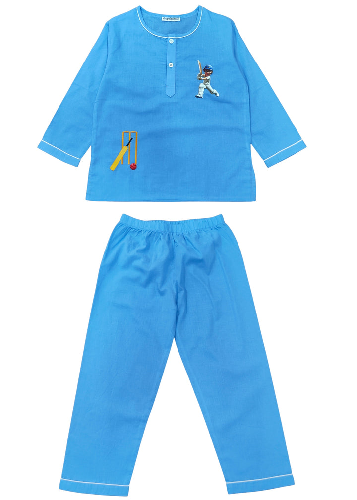 Wicket & Snooze Print Round Neck Long Sleeve Kids Night Suit