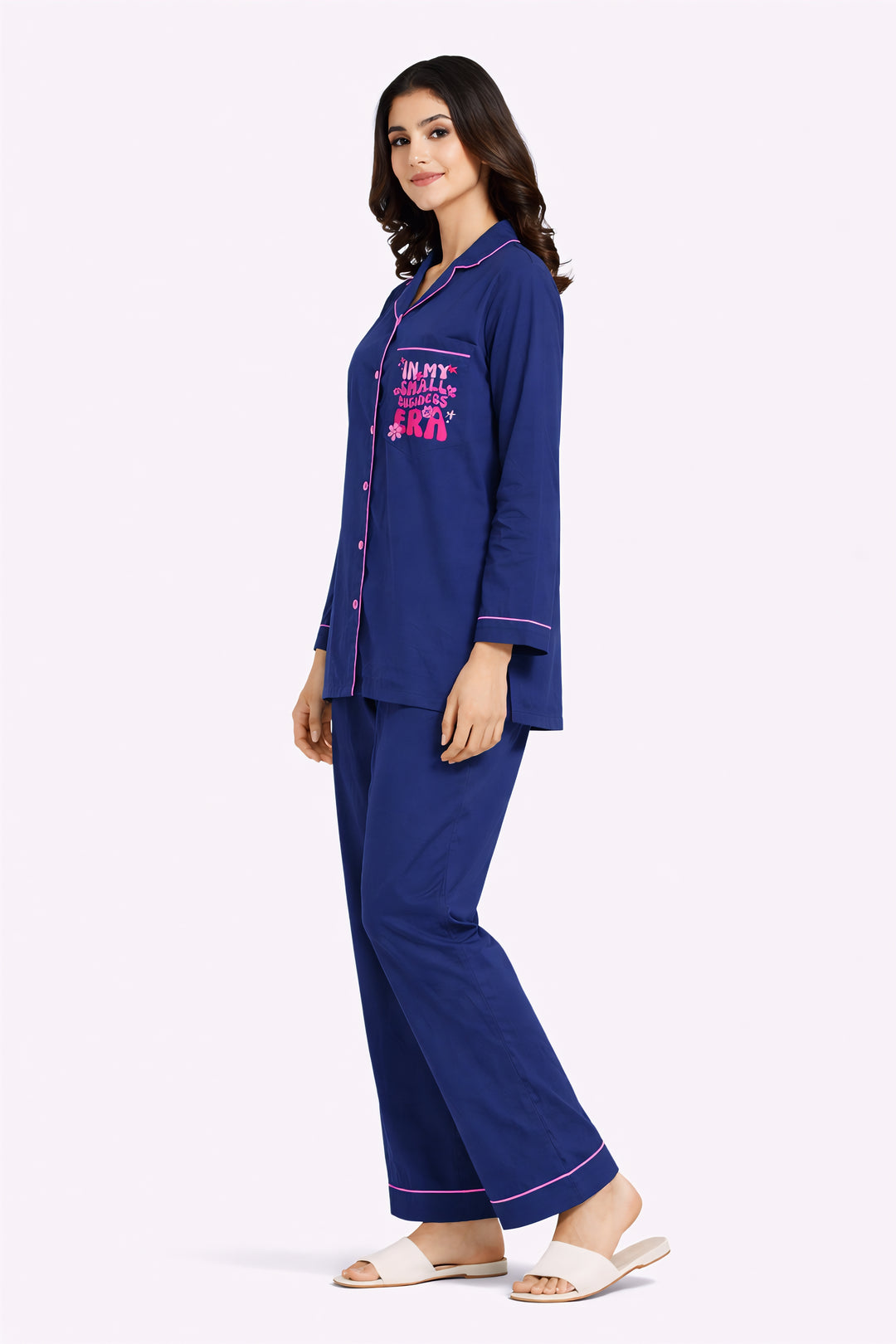 Small Business Era Print Long Sleeve Women's Night Suit