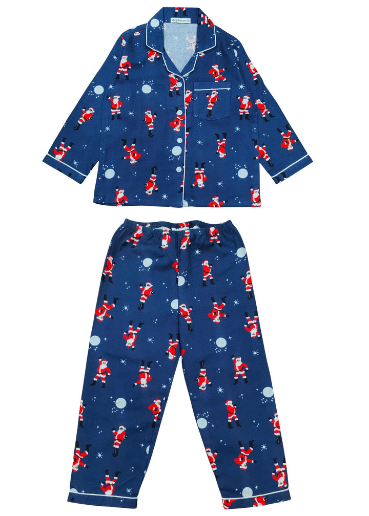 Santa Snuggle Cotton Flannel Long Sleeve Kids Night Suit
