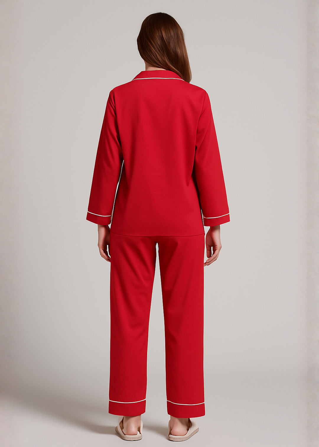 Women's Customized Name Christmas Tree Print Long Sleeve Night Suit