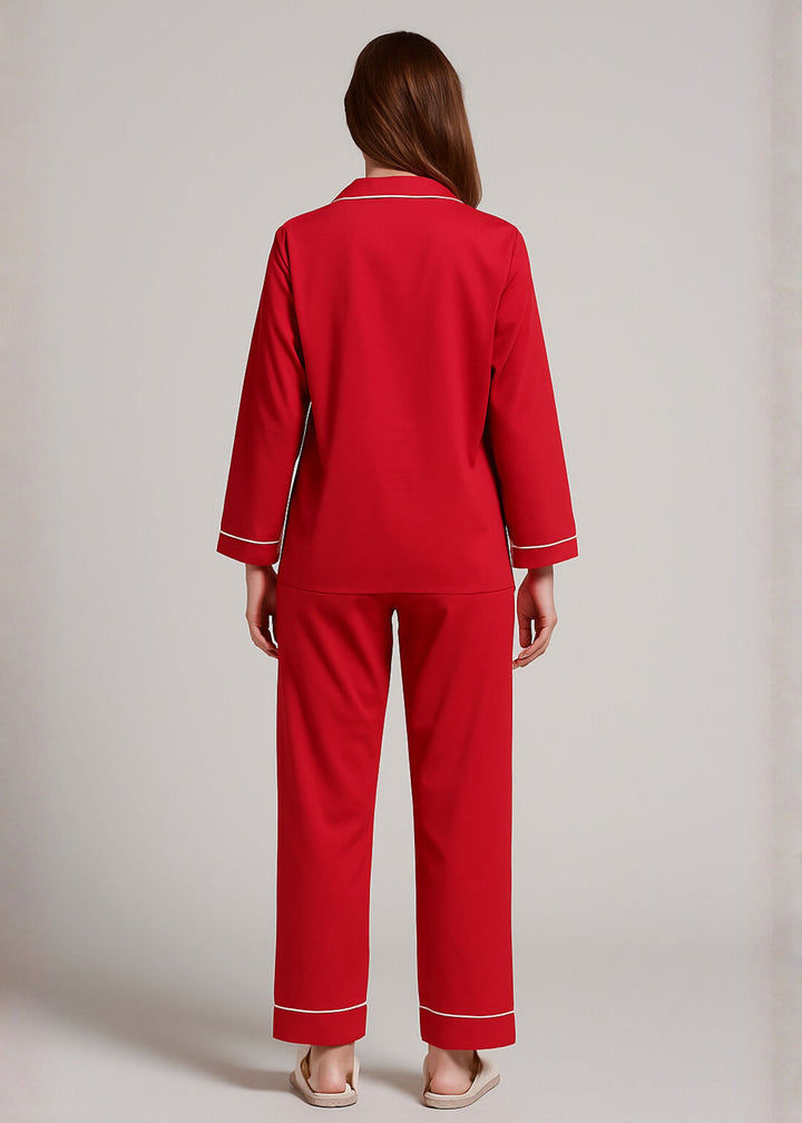 Women's Customized Name Christmas Tree Print Long Sleeve Night Suit