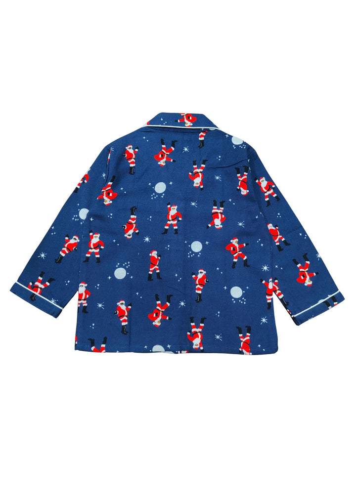 Santa Snuggle Cotton Flannel Long Sleeve Kids Night Suit