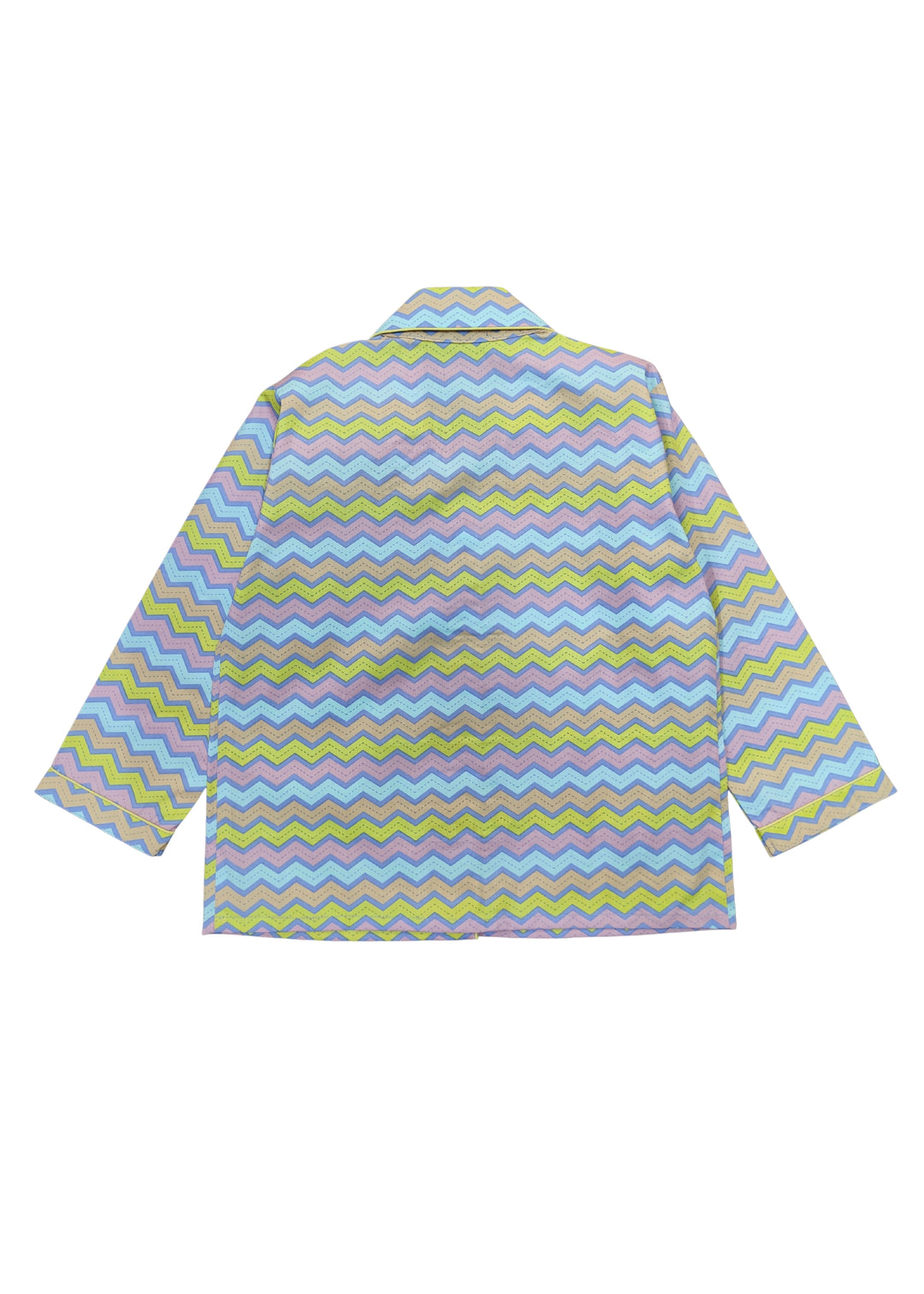 Colorful Wave Print Long Sleeve Kids Night Suit