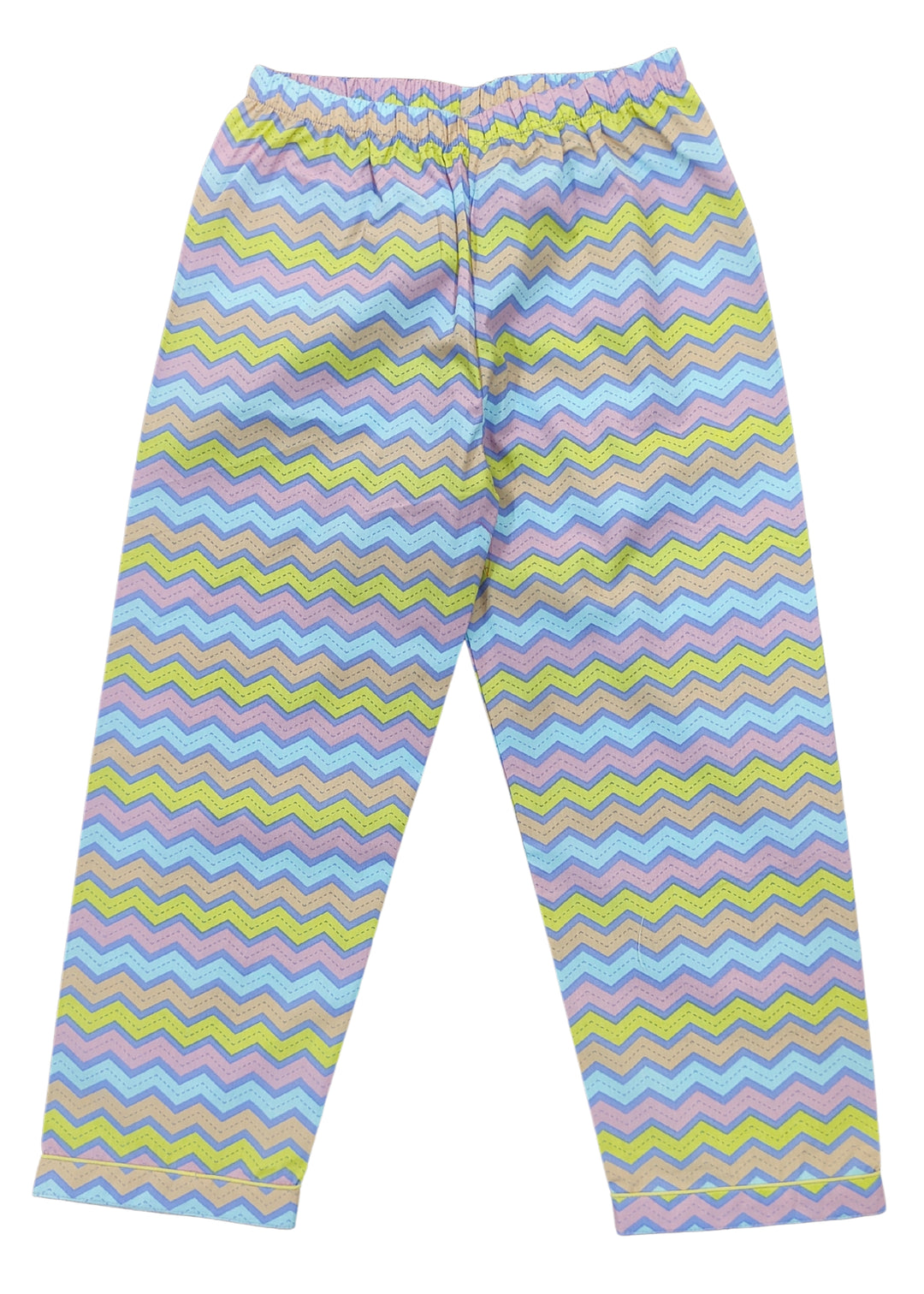 Colorful Wave Print Long Sleeve Kids Night Suit