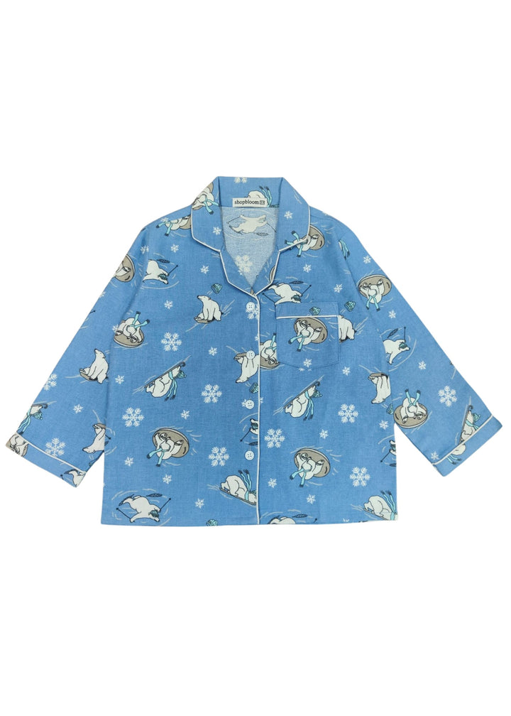 Polar Peekaboo Cotton Flannel Long Sleeve Kids Night Suit