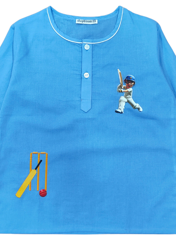 Wicket & Snooze Print Round Neck Long Sleeve Kids Night Suit