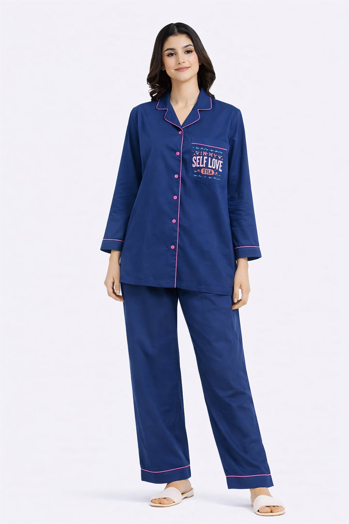 Self Love Era Print Long Sleeve Women's Night Suit