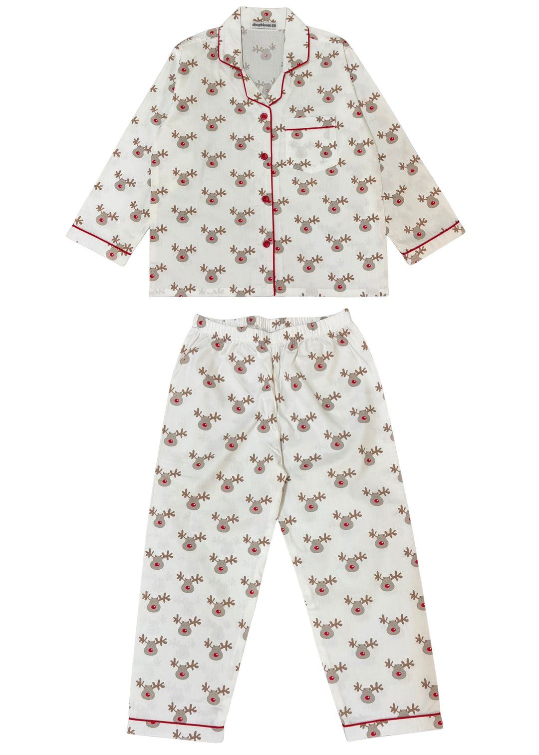 Rudolph Dream Cotton Long Sleeve Kids Night Suit