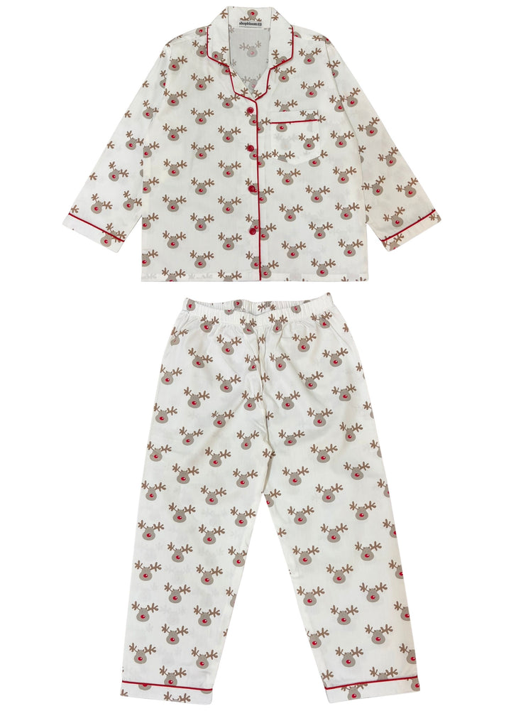 Rudolph Dream Cotton Long Sleeve Kids Night Suit
