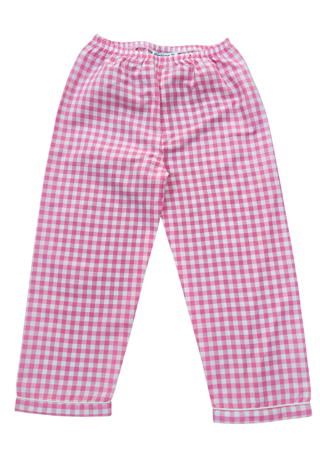 Pink Checkered Print Long Sleeve Kids Night Suit