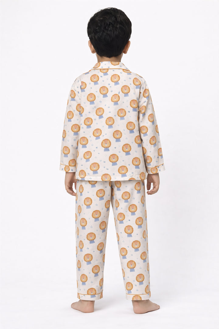 Calm Cub Print Long Sleeve Kids Night Suit