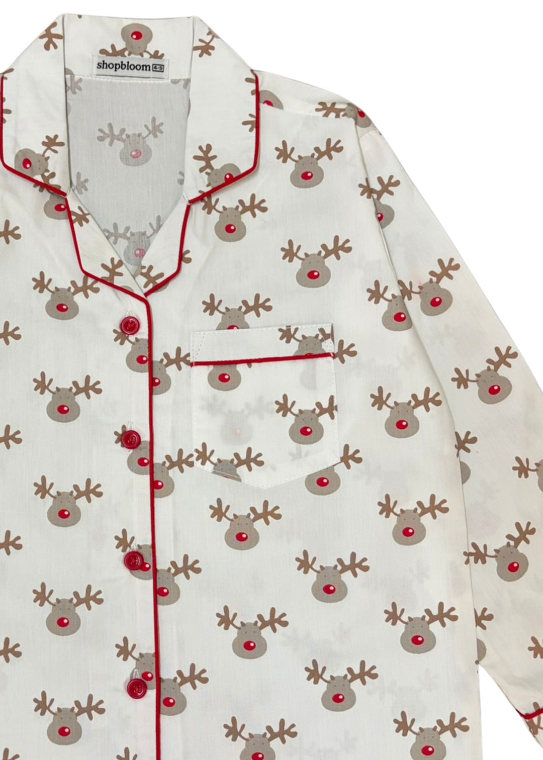 Rudolph Dream Cotton Long Sleeve Kids Night Suit