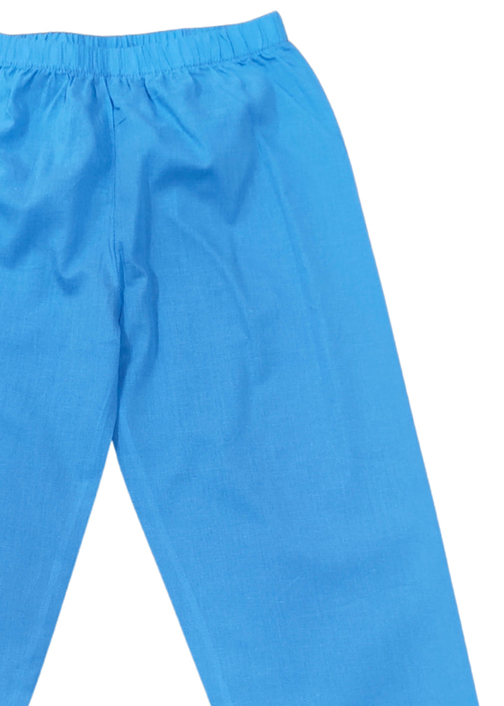 Animal Kingdom Print Round Neck Long Sleeve Kids Night Suit