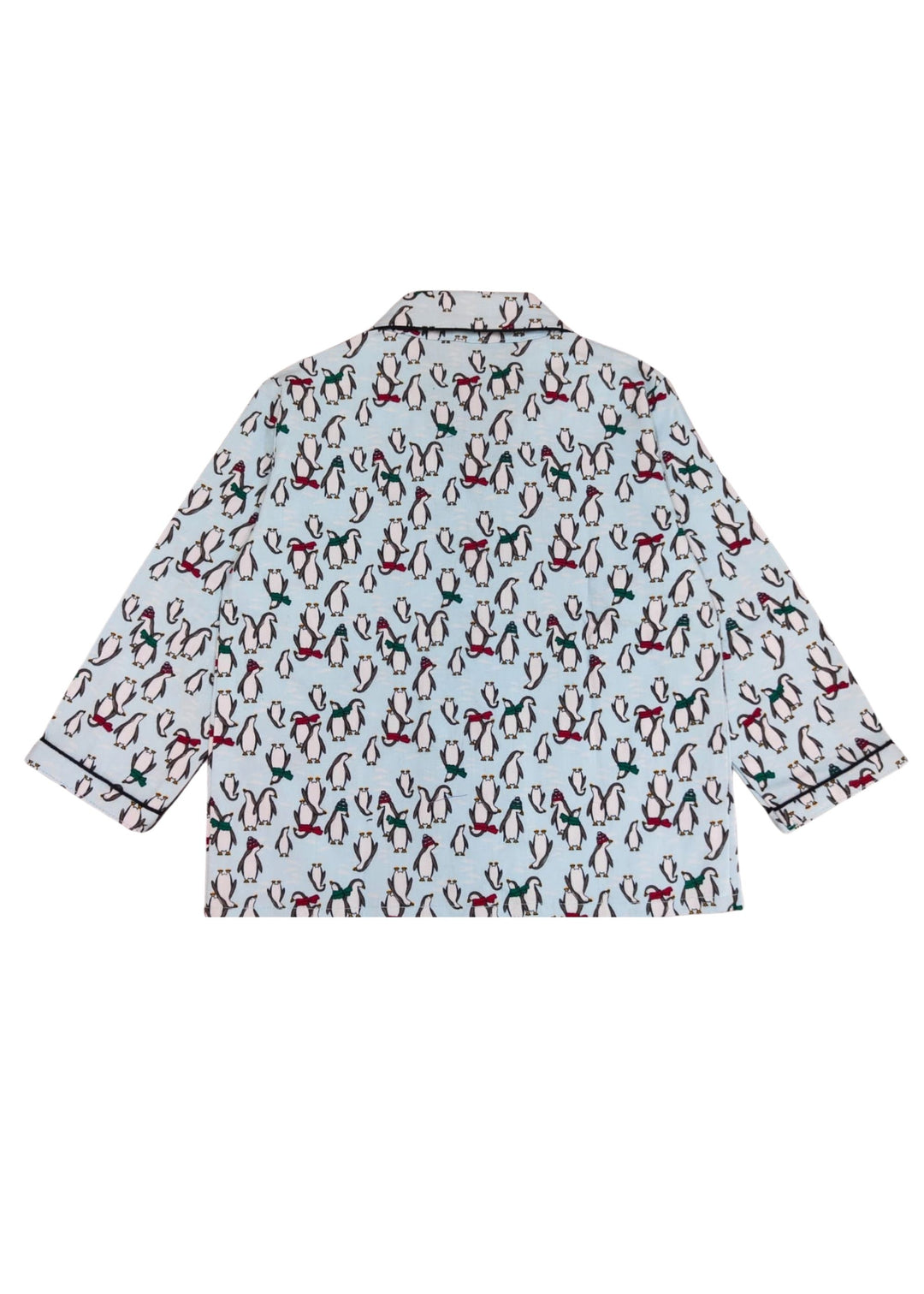 Frosty Penguin Cotton Flannel Long Sleeve Kids Night Suit
