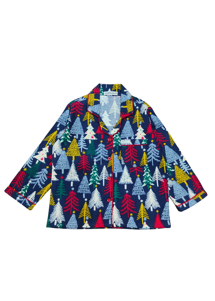 Merry Tree Magic Cotton Flannel Long Sleeve Kids Night Suit