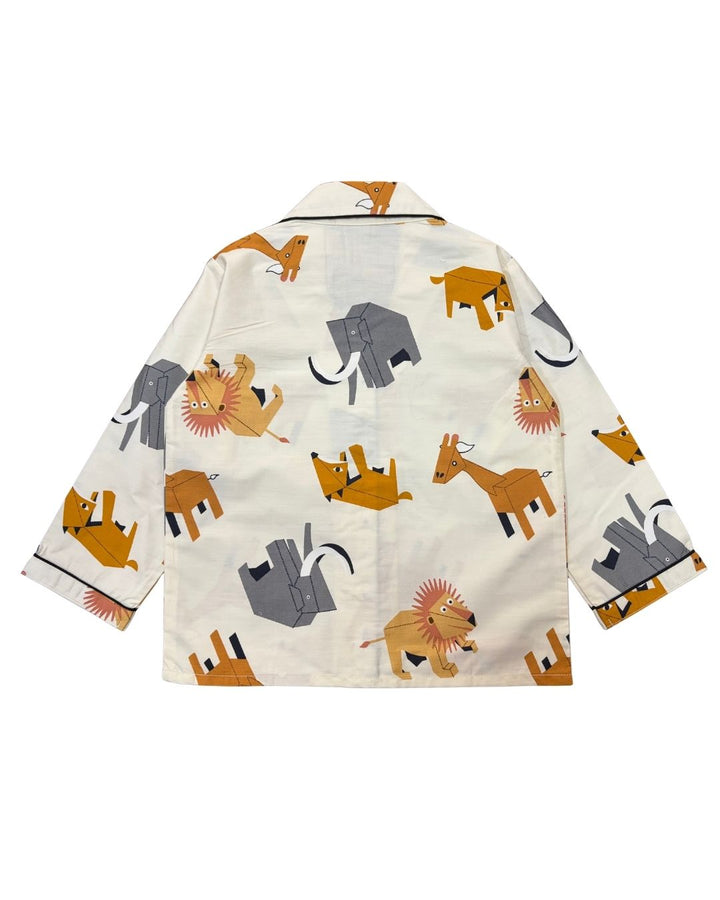 Rusty Tail Print Long Sleeve Kids Night Suit