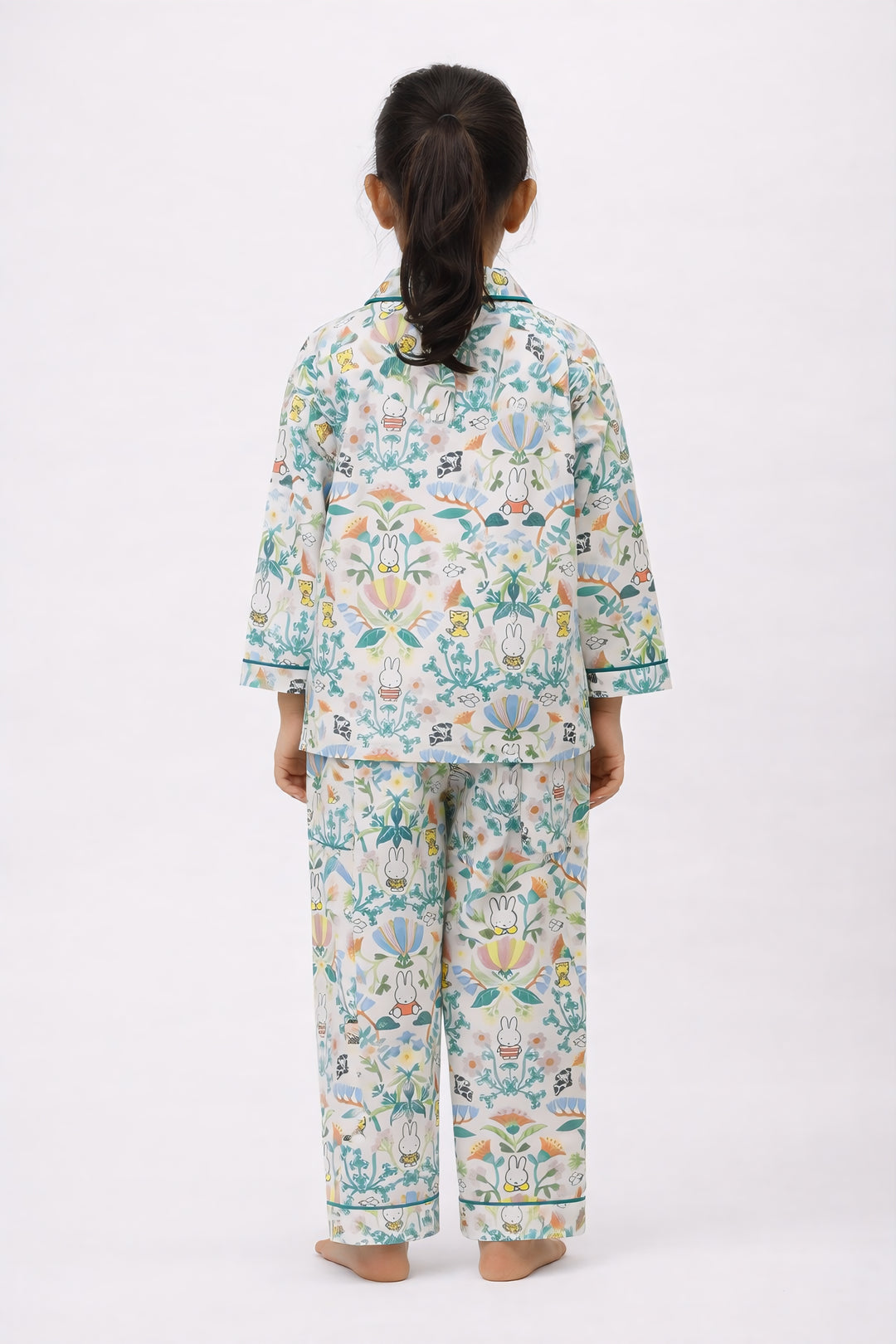 Little Meadow Friends Print Long Sleeve Kids Night Suit