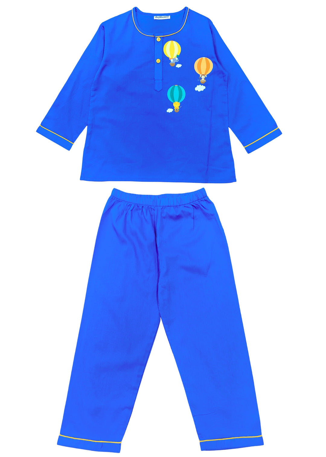 Sky Safari Print Round Neck Long Sleeve Kids Night Suit