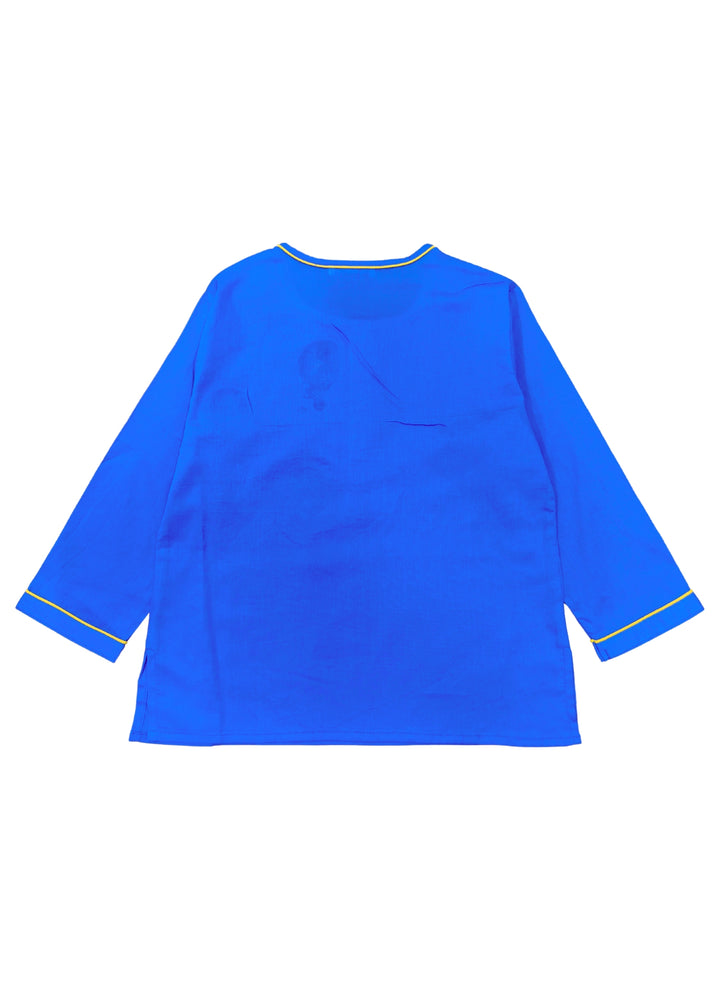 Sky Safari Print Round Neck Long Sleeve Kids Night Suit