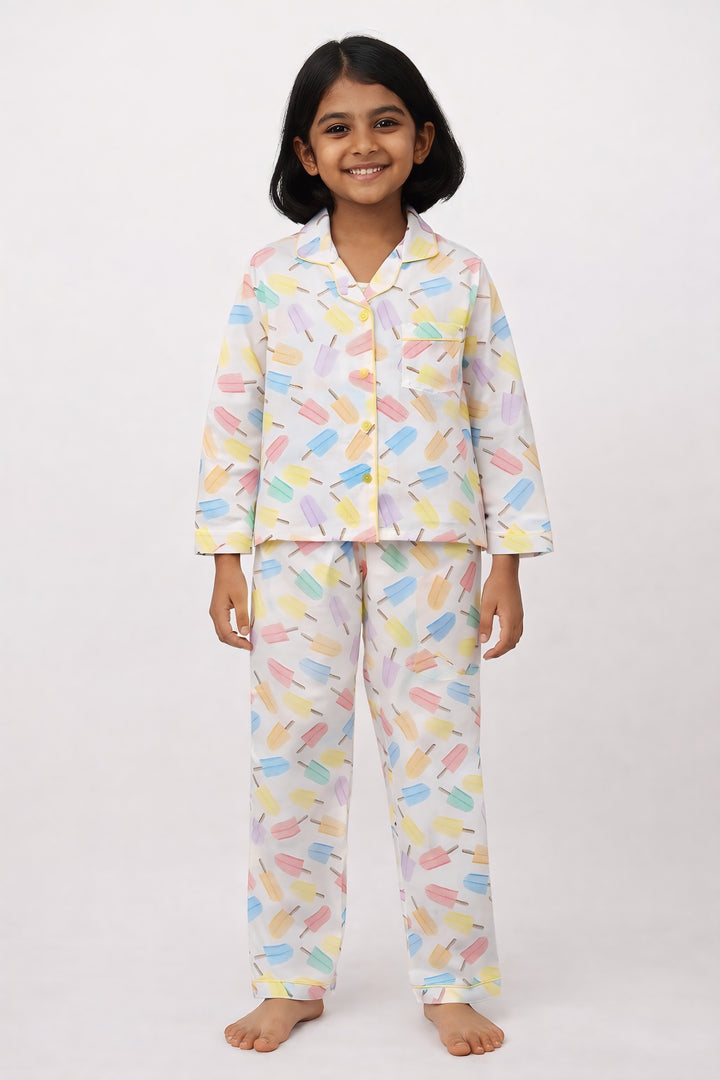 Frosty Pops Print Long Sleeve Kids Night Suit