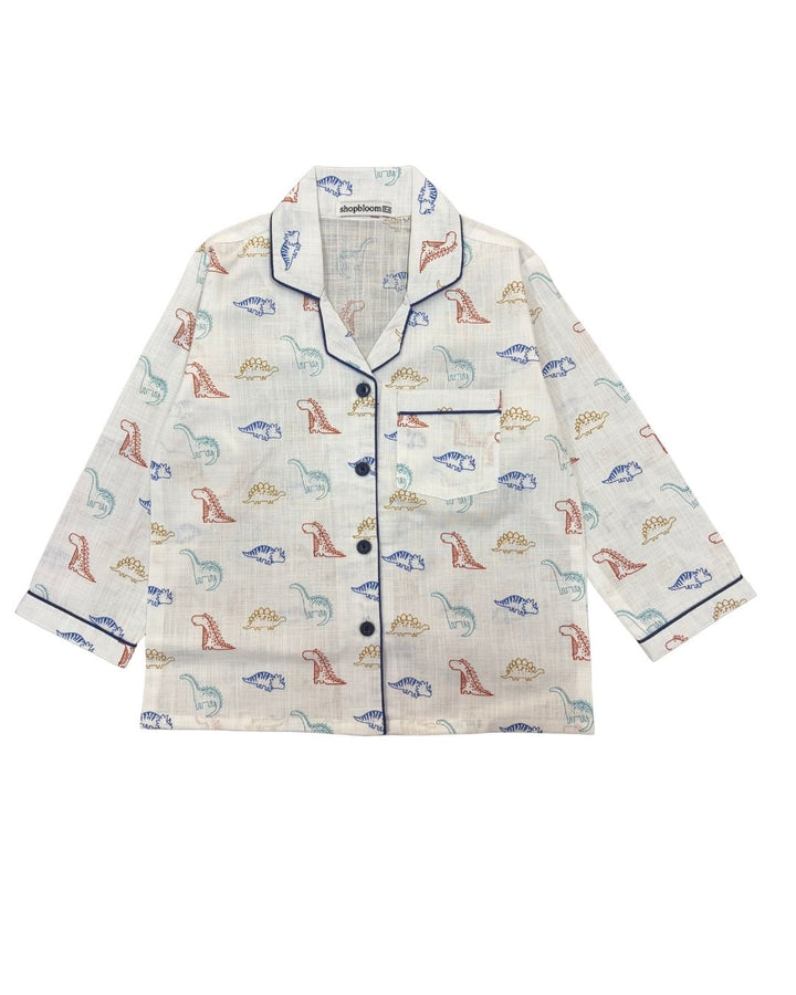 Little Roars Print Long Sleeve Kids Night Suit