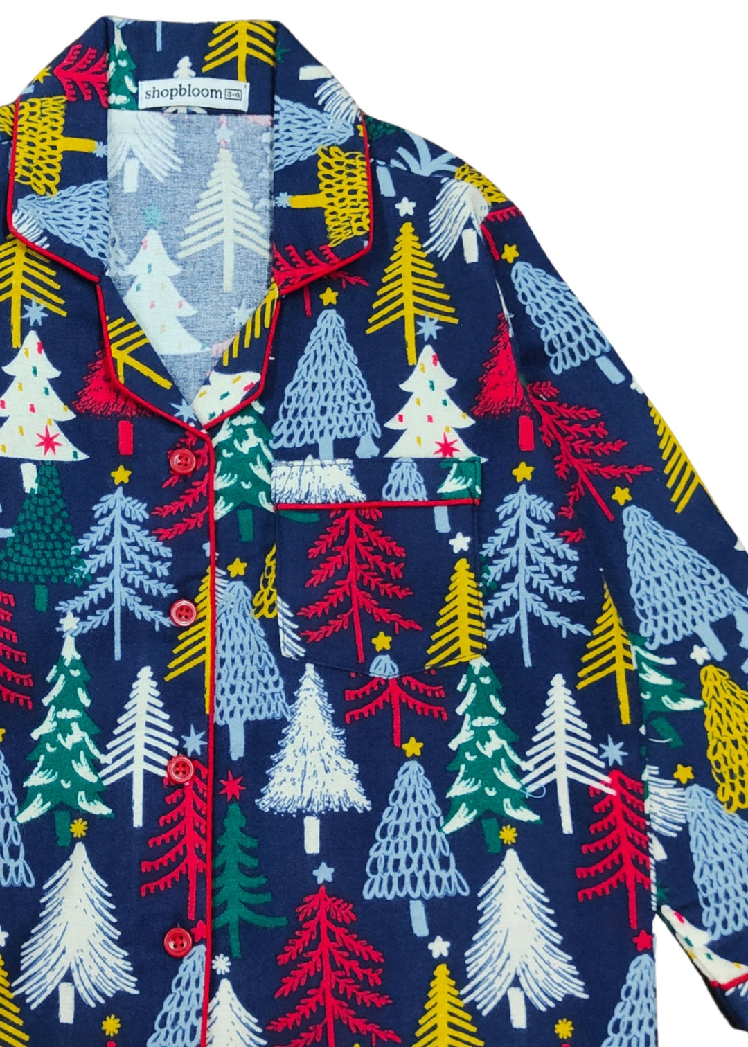 Merry Tree Magic Cotton Flannel Long Sleeve Kids Night Suit