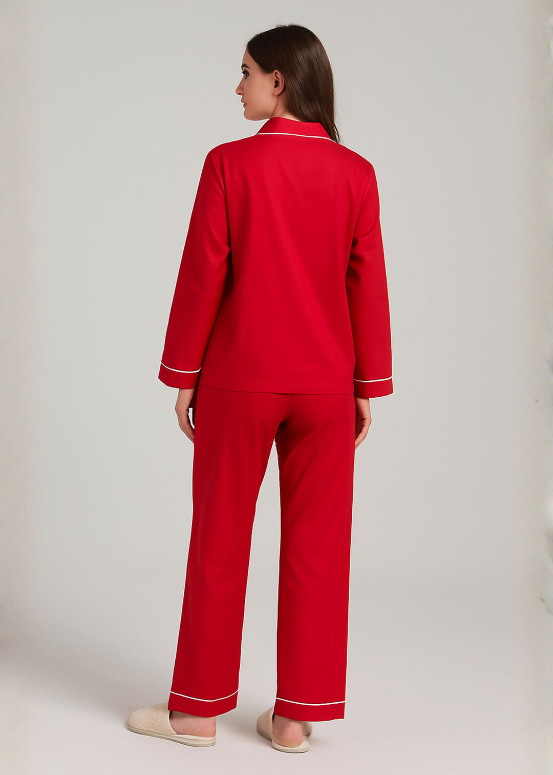 Women's Customized Name Gingerbread Print Long Sleeve Night Suit