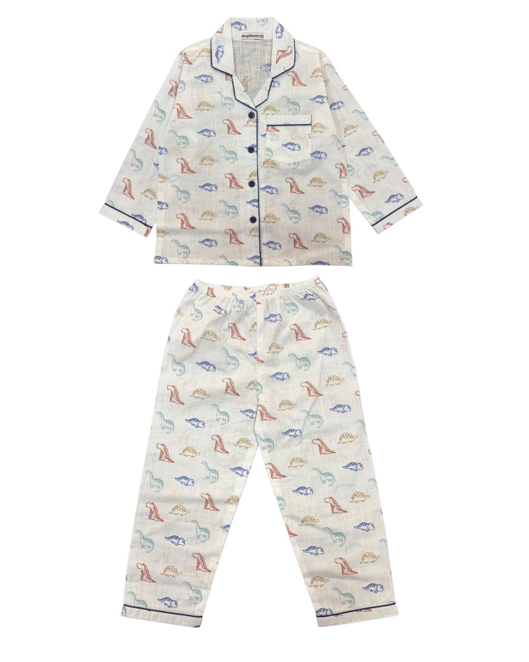 Little Roars Print Long Sleeve Kids Night Suit