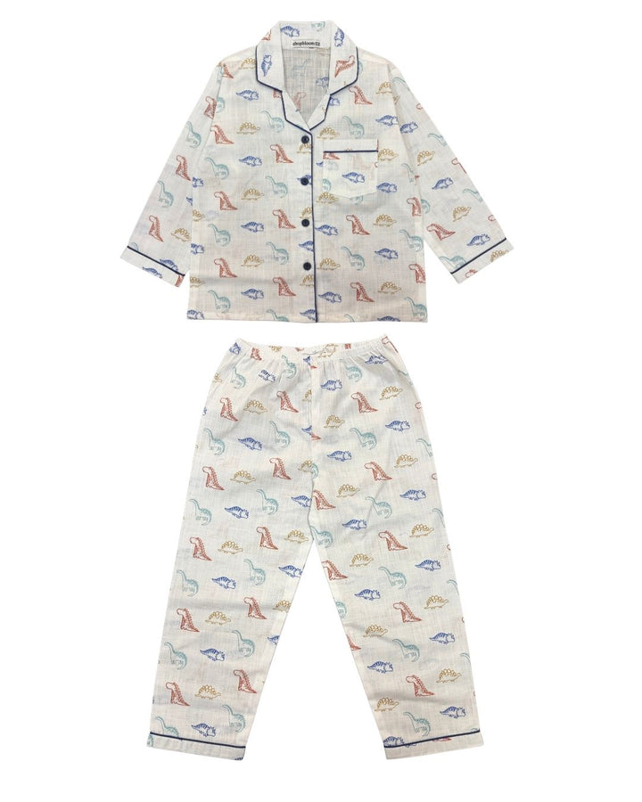 Little Roars Print Long Sleeve Kids Night Suit
