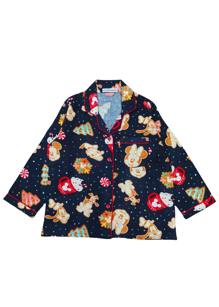 Gingerbread Dreams Cotton Flannel Long Sleeve Kids Night Suit