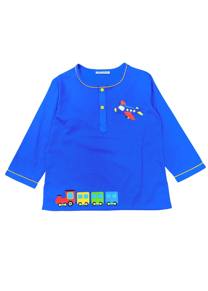 Journey To Dreamland Print Round Neck Long Sleeve Kids Night Suit